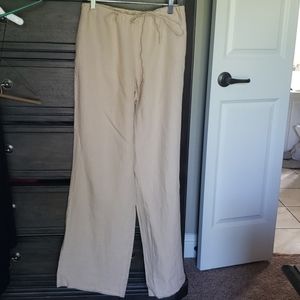 A/X Armani Linen Straight Leg Drawstring  Pant